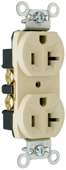 Pass & Seymour CRB5362I Construction Spec Grade Receptacles, Back and Side Wire, 20A, 125V, Ivory 3W