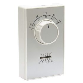 Dayton 2E158 Line Voltage Thermostat Single-Pole Double-Throw Heat Or Cool 50-90 Degrees
