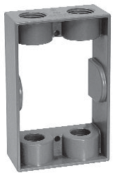 Crouse-Hinds TP7173 1-Gang 4-Hole 1/2 in Thread Weatherproof Outlet Box Extension Ring Gray