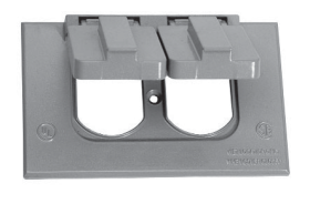 Crouse Hinds TP7207 1-Gang Horizontal Duplex Receptacle or Combination Switch Weatherproof Outlet Box Cover Gray