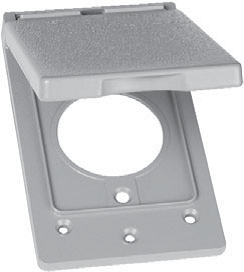 Crouse Hinds TP7214 1-Gang Vertical 4-Wire Twistlock Receptacle Weatherproof Outlet Box Cover Gray