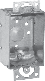 Crouse-Hinds TP100 1-1/2 In. Deep Non-Gangable Steel Switch Box with Ears and NMB Clamps, 1/2 In. Knockouts