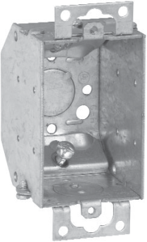 Crouse-Hinds TP138 2-1/4 In. Deep Gangable Steel Switch Box with Ears, NMB Brackets, and Beveled Corners, 1/2 In. Knockouts