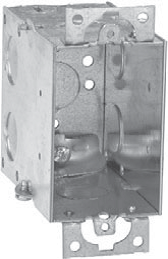 Crouse-Hinds TP238 3-1/2 In. Deep Gangable Steel Switch Box with Ears and NMB Clamps, 1/2 In. Knockouts