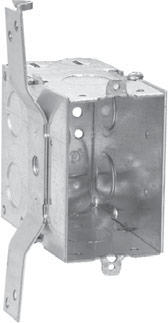 Crouse-Hinds TP242 3-1/2 In. Deep Gangable Steel Switch Box with 7/8 In. "S" Bracket and NMB Clamps, 1/2 In. Knockouts