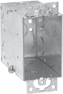 Crouse-Hinds TP252 3-1/2 In. Deep Gangable Steel Switch Box with Ears, 1/2 In. Knockouts