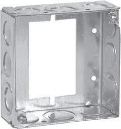 Crouse-Hinds TP422 4 In. Square 1-1/2 In. Deep Welded Steel Extension Ring for Use with Single-Gang Switch Box, 1/2 & 3/4 In. Knockouts