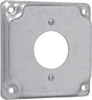 Crouse-Hinds TP507 4 In. Square 1/2 In. Raised 1-19/32 In. Diameter Receptacle Surface Cover