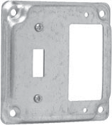 Crouse-Hinds TP515 4 In. Square 1/2 In. Raised Toggle and GFCI Surface Cover