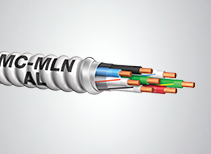 12/3-12/3-12/1 With Ground, MC Aluminum Jacketed Cable, Multi-Neutral, Solid Conductors, 250 Ft. Coil .555" OD