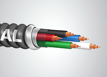 2/4 4-Conductor W/Ground (2-2-2-2-6) Copper MC Cable, Aluminum Jacketed, Stranded Conductors, Master Reel 1.195" OD