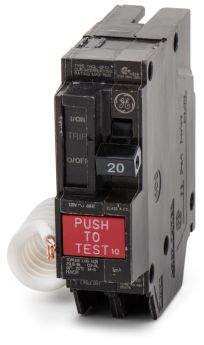 GE THQL1120GFT 20A 1-Pole GFCI 120V 10kA Plug-On Circuit Breaker with Pigtail