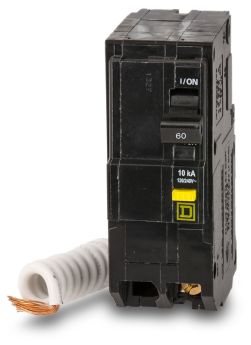Square D QO260GFI 60A 2-Pole GFCI 6mA 120/240V 10kA Plug-On QO Circuit Breaker with Pigtail