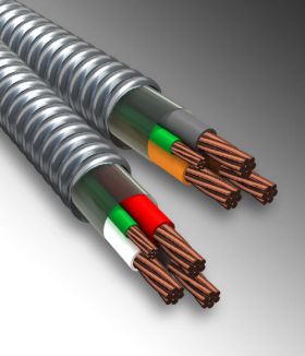 2/3 3-Conductor W/Ground (2-2-2-6) Copper MC Cable, Aluminum Jacketed, Stranded Conductors, Master Reel 1.071" OD