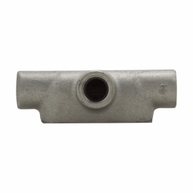 Crouse-Hinds Condulet T67 Type T Conduit Body, 2 in Hub, 7, Feraloy Iron Alloy, Electro-Galvanized/Aluminum Acrylic Painted