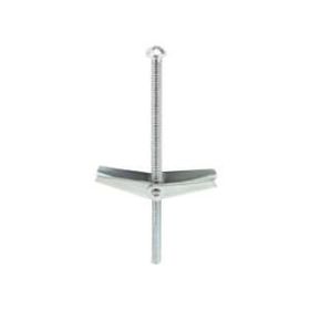 Metallics J1514 Spring Wing Toggle Bolt, Imperial, 1/4-20 Screw, 6 in OAL, Steel, Round Head, 3/4 in Drill