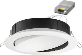 Lithonia Lighting WF6-ADJ-LED-27K30K35K-90CRI- MW-M6 6 in. Gimbal Wafer, LED Switchable Downlight, White