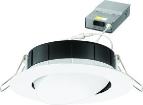 Lithonia Lighting WF4-ADJ-LED-27K30K35K-90CRI- MW-M6 4 in. Gimbal Wafer, LED Switchable Downlight, White