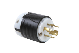 Pass & Seymour Turnlok L1520-P Locking Plug, 250 VAC, 20 A, 3 Poles, 4 Wires, Black/White