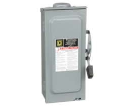 SQD D222NRB 60A 2-Pole General Duty Fusible Safety Switch With Neutral 120/240VAC NEMA 3R
