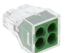 Wago 773-114 Green Four-Port Pushwire Connectors 100/Bx