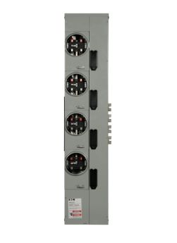 Cutler-Hammer 3MM412R12RLB 125A 4-Socket Plug-On Outdoor Meter Stack, 1200A Aluminum Bus, Horn Bypass, Ringless, 120/208V, NEMA 3R