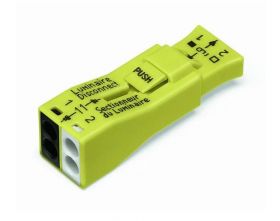 Wago 873-902 Luminaire Disconnect Connector Two Pole Yellow 25/Bx