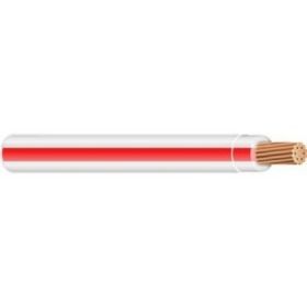 12 THHN White With Red Stripe Stranded Copper Thermoplastic High Heat-Resistant Nylon Coated 2500 Ft. Reel