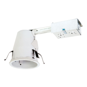 Cooper Air-Tite E4RTATSB Remodel Housing With Adjustable Socket Bracket Halogen/CFL/LED Lamp Non-Insulated Insulation 120 VAC 4-1/4 in Ceiling Opening Steel Housing