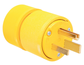 Pass & Seymour D0651 Gator Grip Plug, Yellow 50 A, 250 VAC, 2P, 3W