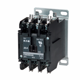 Cutler-Hammer C25DND240T 40A 2-Pole Definite Purpose Contactor, Compact, Screw/Pressure Plate and Quick Connect Terminals (Side-by-Side), 24V Coil