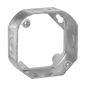 Crouse-Hinds TP286 4 In. Round 1-1/2 In. Deep Steel Octagon Box Extension Ring, 1/2 & 3/4 In. Knockouts