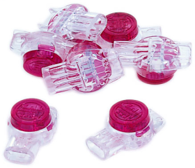 Ideal 85-925 IDC 3-Wire UR Red Butt Splice Jellybean Connectors, 25 per Pack