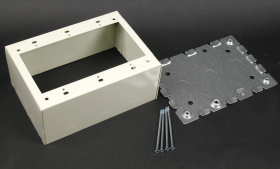 Wiremold V5744-3 3-Gang Deep Switch and Receptacle Box, 4-5/8 in L x 6-1/2 in W x 2-3/4 in H, Steel, Ivory/White