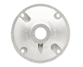RAB XC1 4 In. Diameter 1-Hole Heavy-Duty Weatherproof Cover, 1/2 In. Taps, Die Cast Aluminum, Natural