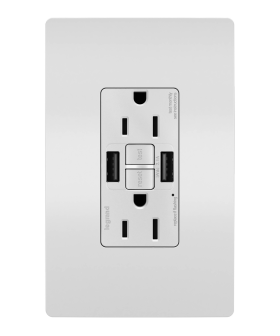 Pass & Seymour radiant« 1597TRUSBAA-W 15A Tamper-Resistant Self-Test GFCI USB Type-Aa Outlet, White