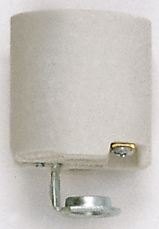 Satco 90-419 Keyless Porcelain Socket with 1/8 IPS Hickey, Unglazed Aluminum Screw Shell, 660 Watts, 250 VAC