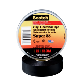 3M Super 88 1-Sided Premium Grade Electrical Tape 3/4 in W x 66 ft L Black 10/bx