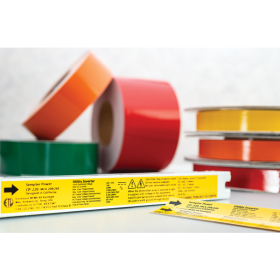 HellermannTyton 558-00337 2 In. Orange Continuous Vinyl Adhesive Labels, 250 Ft. per Roll