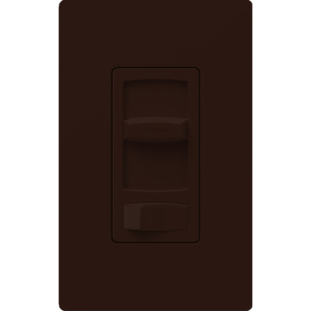 Lutron CTCL-153P-BR Skylark Contour Single-Pole or 3-Way Slide Dimmer with On/Off Rocker Switch, 120 VAC, Brown