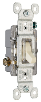 Pass & Seymour TradeMaster 660-ISLG, Single Pole, Lighted Self-Grounding Toggle Switch, 120 VAC, 15 A, 1/2 hp