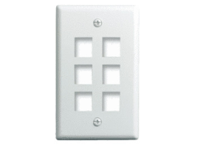 Pass & Seymour WP3406WH 1-Gang, 6-Port Wall Plate, White