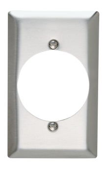 Pass & Seymour SS724 Power Outlet Receptacle Openings, One Gang, 302/304 Stainless Steel