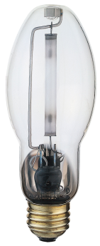 Satco S1931 ET23.5 Shatterproof Probe Start High Pressure Sodium HID Lamp, 100 Watts, Mogul E39 Base, 24000 Lumens, Clear