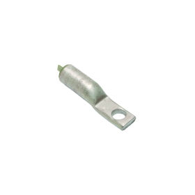 Burndy HYLUG YA4CA1 YA-A 1-Hole Dual Rated Non-Insulated Compression Lug, 4 AWG Aluminum/Stranded Copper Conductor, Die Code: 375, 1/4 in Stud, Aluminum