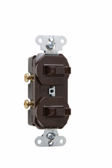 Pass & Seymour 690G Single-Pole Double Combination Switch 15A 120/277V with Ground Ivory