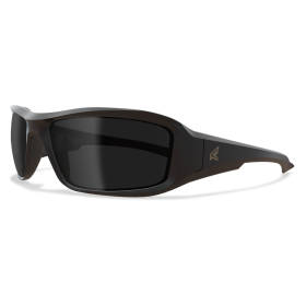 Edge Eyewear TXB236 Brazeau Matte Black Frame with Red E Logo Safety Glasses With Polarized Smoke Lenses