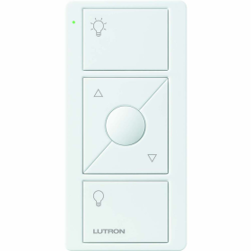 Lutron PJ2-3BRL-GWH-L01 Pico 3-Button Remote Control Switch with Raise/Lower/Favorite Button and Indicator LED, 434 MHz, 3 VDC, White