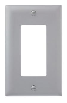 Pass & Seymour TradeMaster TP26-GRY Standard Wallplate, 1 Gang, Gray, 5-1/2 in H x 2-15/16 in W, Thermoplastic