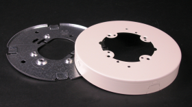 Wiremold V5739A 6-3/8" Round Open Base Steel Fixture Box Ivory,